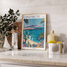 Lanzarote Travel Poster Vintage Style Spanish Island Art - thumbnail 4