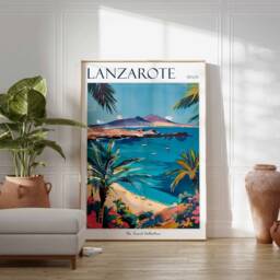 Lanzarote Travel Poster Vintage Style Spanish Island Art - thumbnail 2
