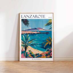 Lanzarote Travel Poster Vintage Style Spanish Island Art - thumbnail 3