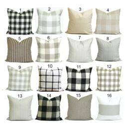 Gray Pillow Cover Sale, Farmhouse Covers For 20x20 Pillow, 18x18 16x16 All Sizes - thumbnail 1