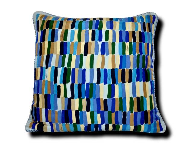 Brushstrokes Scarf Pillow - Blue - image 1