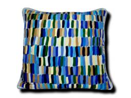 Brushstrokes Scarf Pillow - Blue - thumbnail 1