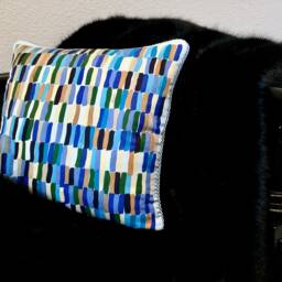 Brushstrokes Scarf Pillow - Blue - thumbnail 2