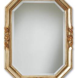 Mirror French Style Octagonal With Silver & Antique Gold Leaf - Made in Italy Baroque Wall Home Item # 5004 - thumbnail 3
