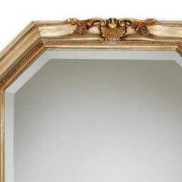 Mirror French Style Octagonal With Silver & Antique Gold Leaf - Made in Italy Baroque Wall Home Item # 5004 - thumbnail 2