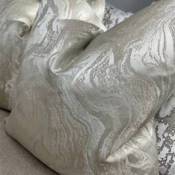 Marble Luxury Cushion Cover, Pillow Cover Sofa Bed , Bedding Ashley Wilde Fabric Sandstone Champagne Made in UK Worldwide Shipping - thumbnail 3