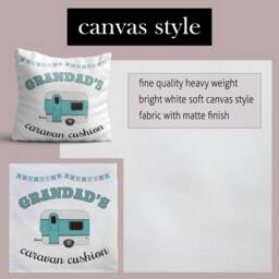 Personalised Caravan Cushion Camping Birthday Gift For Dad, Grandad, Nan, Mum Blue Pillow Pink Decor - thumbnail 4