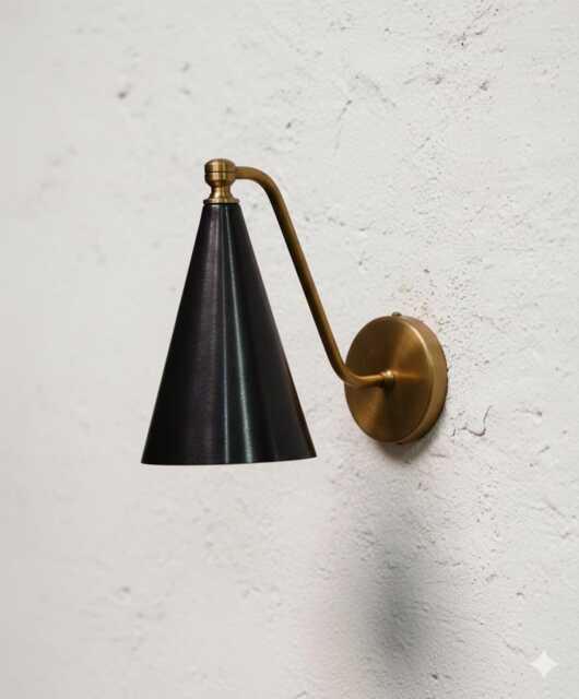 Handmade Brass Wall Sconce Vintage Mid-Century Lighting - image 1