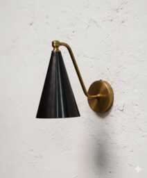 Handmade Brass Wall Sconce Vintage Mid-Century Lighting