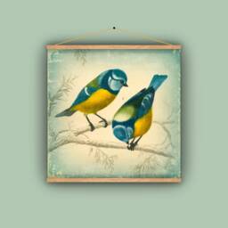 Gift For Birdlover, Natural History, Wall Hanging, Pull Down Chart, Garden, Songbird, Antique Image, Vintage Art, 1860S - thumbnail 1