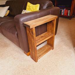 Solid Wood Double Shelf Sofa Table Narrow Side - Various Sizes & Colours Available - thumbnail 2