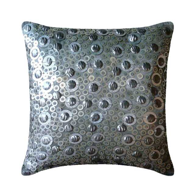 "Decorative Silver Euro Pillow Sham 24""x24""/26""x26" - image 1