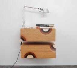 Mid-Century Modern Floating Bedside Tables With Inlaid Drawers/Scandinavian Style Wall Consoles