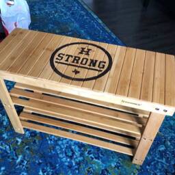 Personalized Bamboo Shoe Rack, Entryway Organizer, Laser Engraved - thumbnail 3
