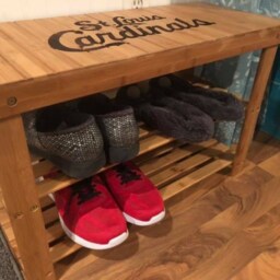 Personalized Bamboo Shoe Rack, Entryway Organizer, Laser Engraved - thumbnail 4