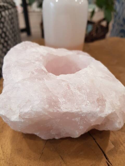 Rose Quartz Candle Holder - image 1