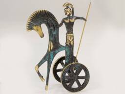 Bronze Achilles Chariot Statue, Ancient Greek Hero Sculpture, Trojan War Warrior, Handmade Mythology Art, Museum Replica