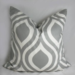 Ogee in Blue Denim - Decorative Pillow Cushion Covers Accent Throw Denim, Neutral - thumbnail 2