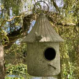 Rustic Grey Metal Hanging Mini Bird House Style Lantern Garden Ornament - thumbnail 3