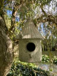 Rustic Grey Metal Hanging Mini Bird House Style Lantern Garden Ornament