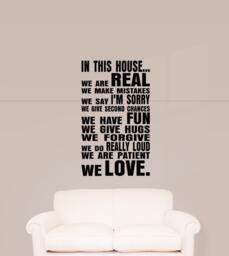 In This House... Wall Decal, Home Decor, Family Rules, Vinyl Art - thumbnail 1