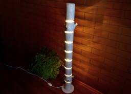 Wooden Floor Lamp Is Made Of Natural Log, Large Lamp, Rustic Lighting, Living Room White Wood, Wood Log