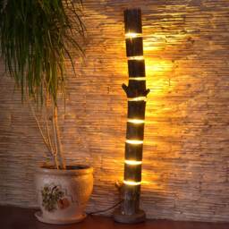 Wooden Floor Lamp Is Made Of Natural Log, Large Lamp, Rustic Lighting, Living Room White Wood, Wood Log - thumbnail 4