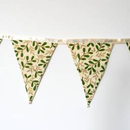 Mistletoe Christmas Fabric Bunting - Double-Sided 12 Flags 3 Metres - thumbnail 2