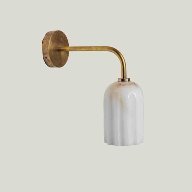 Urania - Art Deco Wall Sconce, Alabaster Light With Brass Or Nickel Finish, White Lamp For Bedroom, Hallway Living Room - image 1