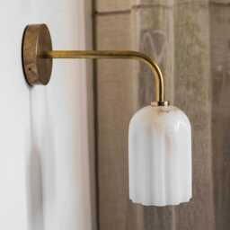 Urania - Art Deco Wall Sconce, Alabaster Light With Brass Or Nickel Finish, White Lamp For Bedroom, Hallway Living Room - thumbnail 2