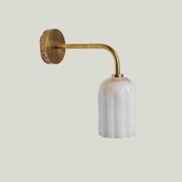 Urania - Art Deco Wall Sconce, Alabaster Light With Brass Or Nickel Finish, White Lamp For Bedroom, Hallway Living Room - thumbnail 1