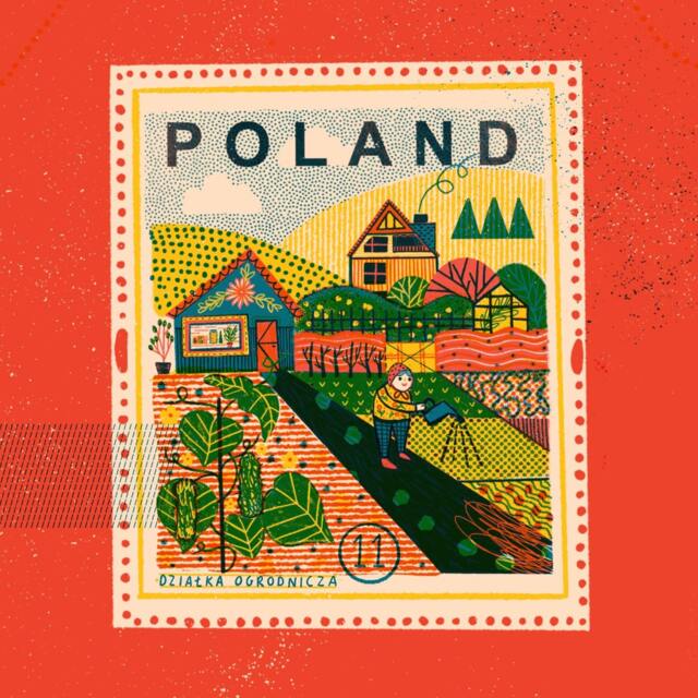 Polish Allotment Risograph Print Babcia's Summer Garden - 25x25cm - image 1