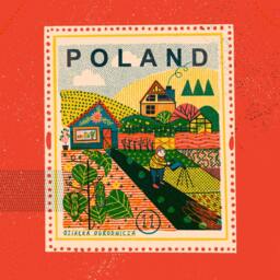 Polish Allotment Risograph Print Babcia's Summer Garden - 25x25cm - thumbnail 1