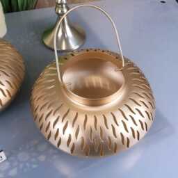 Mohra Set Of 2 Moroccan Gold Candle Lantern - thumbnail 3