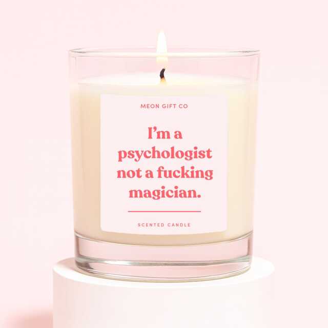 Psychologist Gifts - Funny Gift For A Not Magician Candle Label - image 1