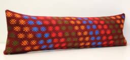 King Kilim Lumbar Pillow Cover - 14x48 Inch, Turkish Woven Design - thumbnail 1