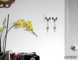 Deer Caribou Horn Silhouette Key Holder - Set Of 2 Key Chains - thumbnail 1