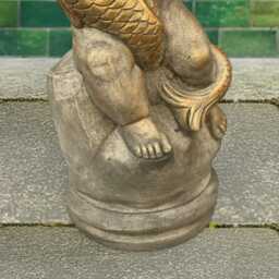 Concrete Boy With Fish Statue Stone Garden Figurine Cement Outdoor Sculpture Yard Ornament Fishing Decor Gift For Fisherman Him - thumbnail 4