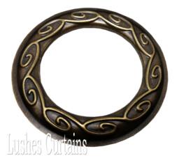 Large Antique Brass #12 Metal Curtain 1-9/16 Inch Inner Diameter Decorative Grommet/Rings Pack W/Washer Eyelet Hardware Panel Drape Supply