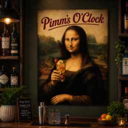 Pimm's O'clock Sign, Funny Wall Art, Summer Garden Party Plaque, Cocktail Lover Gift, British Pub Decor, Time Sign - thumbnail 1