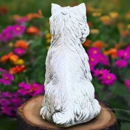 Stone Westie Dog Sculpture Concrete Yorkshire Terrier Statue Outdoor Decor Cement Pet Ornament Dog Lover Gift Memorial Yorkie - thumbnail 4