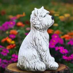 Stone Westie Dog Sculpture Concrete Yorkshire Terrier Statue Outdoor Decor Cement Pet Ornament Dog Lover Gift Memorial Yorkie - thumbnail 3