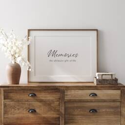 Memories... The Ultimate Gift Of Life - Inspirational Quote Landscape Wall Art Home Decor Typography Poster Unframed - thumbnail 2