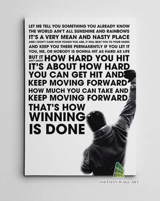Rocky Motivational Inspiration Quote Canvas Art Wall Print Picture Sports Boxing Framed Home Decor -E301 - image 1