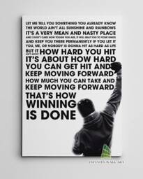 Rocky Motivational Inspiration Quote Canvas Art Wall Print Picture Sports Boxing Framed Home Decor -E301 - thumbnail 1