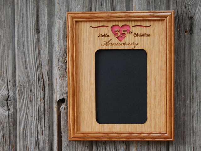 Anniversary Picture Frame - 8x10 Holds 5x7 Photo Silver Wedding Frame, Personalized Gift For Couple - image 1