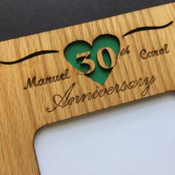 Anniversary Picture Frame - 8x10 Holds 5x7 Photo Silver Wedding Frame, Personalized Gift For Couple - thumbnail 3