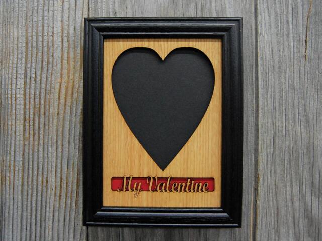 5x7 My Valentine Picture Frame - Valentine's Gift, Gift For Wife, Love Frame, Heart Opening - image 1