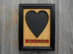 5x7 My Valentine Picture Frame - Valentine's Gift, Gift For Wife, Love Frame, Heart Opening - thumbnail 1