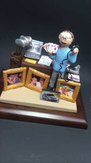 50Th Birthday Gift For A Poker Playing Guy - Personalized Figurine - image 1
